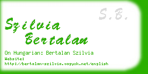 szilvia bertalan business card